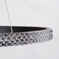 GLOBOSTAR® DIAMOND 61126 Μοντέρνο Κρεμαστό Φωτιστικό Οροφής LED 20W 2356lm 360° AC 220-240V IP20 Ρυθμιζόμενο Λευκό CCT με Χειριστήριο από 2700K έως 6000K Dimmable - Lumileds SMD Chip - Μαύρο Ματ - Μ25 x Π25 x Υ3cm - 3 Χρόνια Εγγύηση