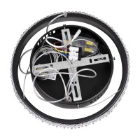 GLOBOSTAR® DIAMOND 61126 Μοντέρνο Κρεμαστό Φωτιστικό Οροφής LED 20W 2356lm 360° AC 220-240V IP20 Ρυθμιζόμενο Λευκό CCT με Χειριστήριο από 2700K έως 6000K Dimmable - Lumileds SMD Chip - Μαύρο Ματ - Μ25 x Π25 x Υ3cm - 3 Χρόνια Εγγύηση