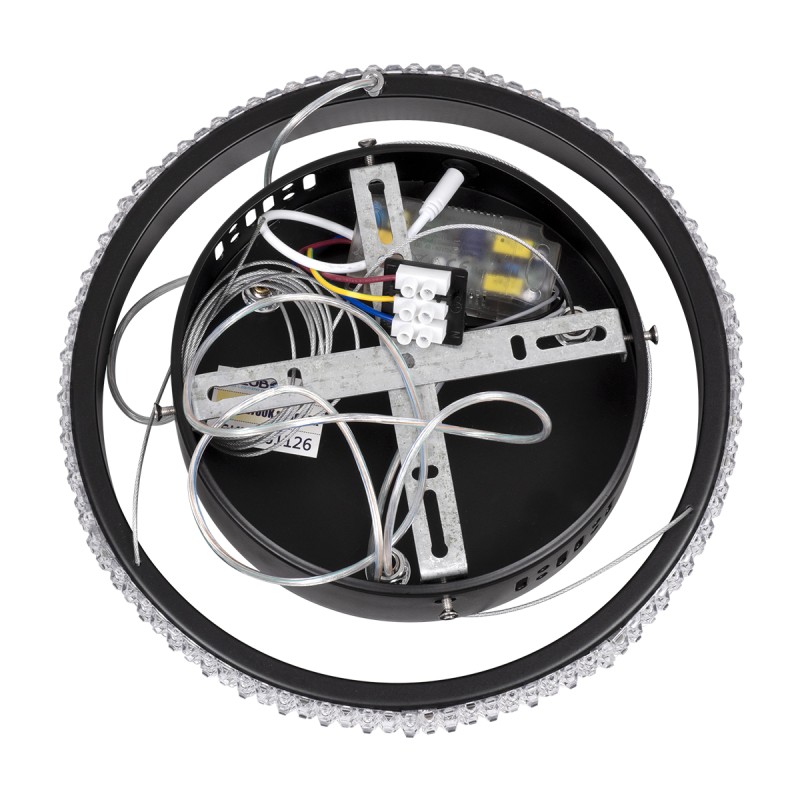 GLOBOSTAR® DIAMOND 61126 Μοντέρνο Κρεμαστό Φωτιστικό Οροφής LED 20W 2356lm 360° AC 220-240V IP20 Ρυθμιζόμενο Λευκό CCT με Χειριστήριο από 2700K έως 6000K Dimmable - Lumileds SMD Chip - Μαύρο Ματ - Μ25 x Π25 x Υ3cm - 3 Χρόνια Εγγύηση