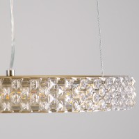 GLOBOSTAR® DIAMOND 61127 Μοντέρνο Κρεμαστό Φωτιστικό Οροφής LED 20W 2356lm 360° AC 220-240V IP20 Ρυθμιζόμενο Λευκό CCT με Χειριστήριο από 2700K έως 6000K Dimmable - Lumileds SMD Chip - Χρυσό Βούρτσας - Μ25 x Π25 x Υ3cm - 3 Χρόνια Εγγύηση