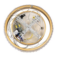 GLOBOSTAR® DIAMOND 61127 Μοντέρνο Κρεμαστό Φωτιστικό Οροφής LED 20W 2356lm 360° AC 220-240V IP20 Ρυθμιζόμενο Λευκό CCT με Χειριστήριο από 2700K έως 6000K Dimmable - Lumileds SMD Chip - Χρυσό Βούρτσας - Μ25 x Π25 x Υ3cm - 3 Χρόνια Εγγύηση