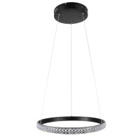 GLOBOSTAR® DIAMOND 61128 Μοντέρνο Κρεμαστό Φωτιστικό Οροφής LED 30W 3513lm 360° AC 220-240V IP20 Ρυθμιζόμενο Λευκό CCT με Χειριστήριο από 2700K έως 6000K Dimmable - Lumileds SMD Chip - Μαύρο Ματ - Μ40 x Π40 x Υ3cm - 3 Χρόνια Εγγύηση