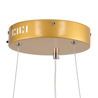 GLOBOSTAR® DIAMOND 61129 Μοντέρνο Κρεμαστό Φωτιστικό Οροφής LED 30W 3513lm 360° AC 220-240V IP20 Ρυθμιζόμενο Λευκό CCT με Χειριστήριο από 2700K έως 6000K Dimmable - Lumileds SMD Chip - Χρυσό Βούρτσας - Μ40 x Π40 x Υ3cm - 3 Χρόνια Εγγύηση