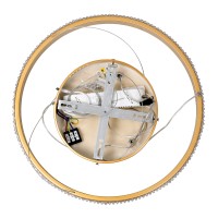 GLOBOSTAR® DIAMOND 61129 Μοντέρνο Κρεμαστό Φωτιστικό Οροφής LED 30W 3513lm 360° AC 220-240V IP20 Ρυθμιζόμενο Λευκό CCT με Χειριστήριο από 2700K έως 6000K Dimmable - Lumileds SMD Chip - Χρυσό Βούρτσας - Μ40 x Π40 x Υ3cm - 3 Χρόνια Εγγύηση