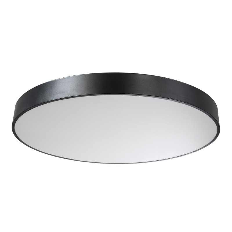 GLOBOSTAR® BURTON 61204-S Μοντέρνο Φωτιστικό Οροφής LED 100W 10000lm 120° AC 220-240V IP20 Ρυθμιζόμενο Λευκό CCT με Χειριστήριο από 2700K έως 6000K Dimmable - Lumileds SMD Chip - Μαύρο Ματ - Μ80 x Π80 x Υ8cm - 3 Χρόνια Εγγύηση