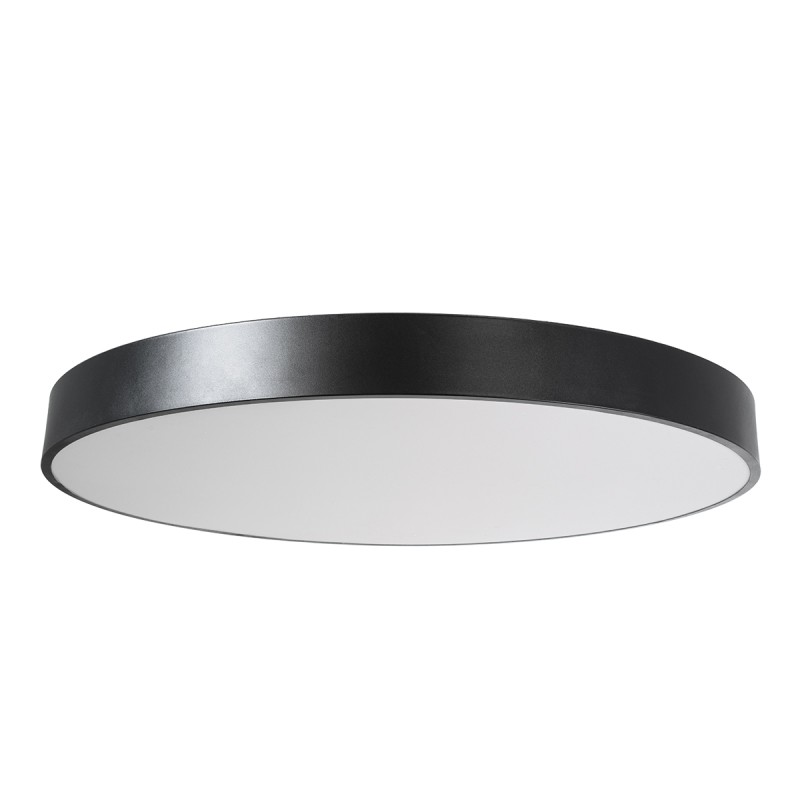 GLOBOSTAR® BURTON 61204-S Μοντέρνο Φωτιστικό Οροφής LED 100W 10000lm 120° AC 220-240V IP20 Ρυθμιζόμενο Λευκό CCT με Χειριστήριο από 2700K έως 6000K Dimmable - Lumileds SMD Chip - Μαύρο Ματ - Μ80 x Π80 x Υ8cm - 3 Χρόνια Εγγύηση