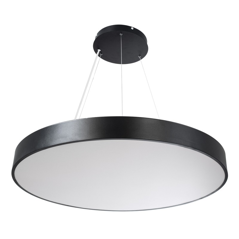 GLOBOSTAR® BURTON 61204-S Μοντέρνο Φωτιστικό Οροφής LED 100W 10000lm 120° AC 220-240V IP20 Ρυθμιζόμενο Λευκό CCT με Χειριστήριο από 2700K έως 6000K Dimmable - Lumileds SMD Chip - Μαύρο Ματ - Μ80 x Π80 x Υ8cm - 3 Χρόνια Εγγύηση