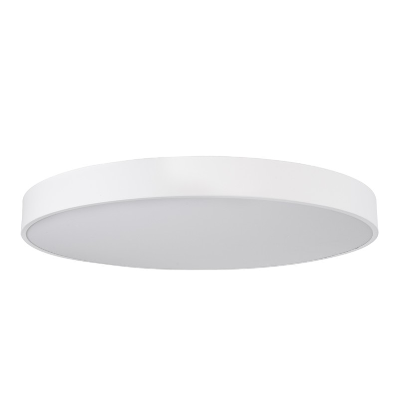 GLOBOSTAR® BURTON 61205-S Μοντέρνο Φωτιστικό Οροφής LED 100W 10000lm 120° AC 220-240V IP20 Ρυθμιζόμενο Λευκό CCT με Χειριστήριο από 2700K έως 6000K Dimmable - Lumileds SMD Chip - Λευκό Ματ - Μ80 x Π80 x Υ8cm - 3 Χρόνια Εγγύηση