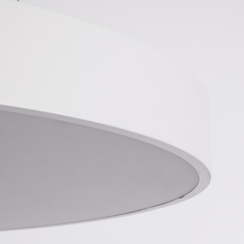GLOBOSTAR® BURTON 61205-S Μοντέρνο Φωτιστικό Οροφής LED 100W 10000lm 120° AC 220-240V IP20 Ρυθμιζόμενο Λευκό CCT με Χειριστήριο από 2700K έως 6000K Dimmable - Lumileds SMD Chip - Λευκό Ματ - Μ80 x Π80 x Υ8cm - 3 Χρόνια Εγγύηση
