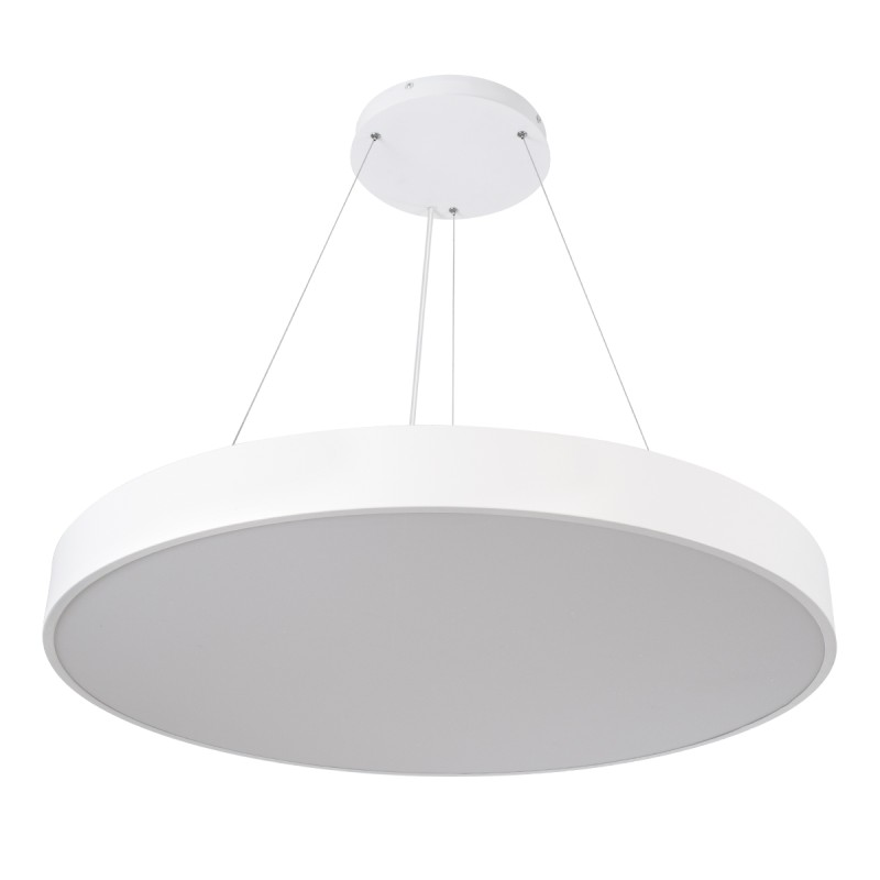 GLOBOSTAR® BURTON 61205-S Μοντέρνο Φωτιστικό Οροφής LED 100W 10000lm 120° AC 220-240V IP20 Ρυθμιζόμενο Λευκό CCT με Χειριστήριο από 2700K έως 6000K Dimmable - Lumileds SMD Chip - Λευκό Ματ - Μ80 x Π80 x Υ8cm - 3 Χρόνια Εγγύηση