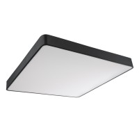 GLOBOSTAR® KAMALA 61210-S Μοντέρνο Φωτιστικό Οροφής LED 100W 11020lm 120° AC 220-240V IP20 Ρυθμιζόμενο Λευκό CCT με Χειριστήριο από 2700K έως 6000K Dimmable - Lumileds SMD Chip - Μαύρο Ματ - Μ80 x Π80 x Υ8cm - 3 Χρόνια Εγγύηση