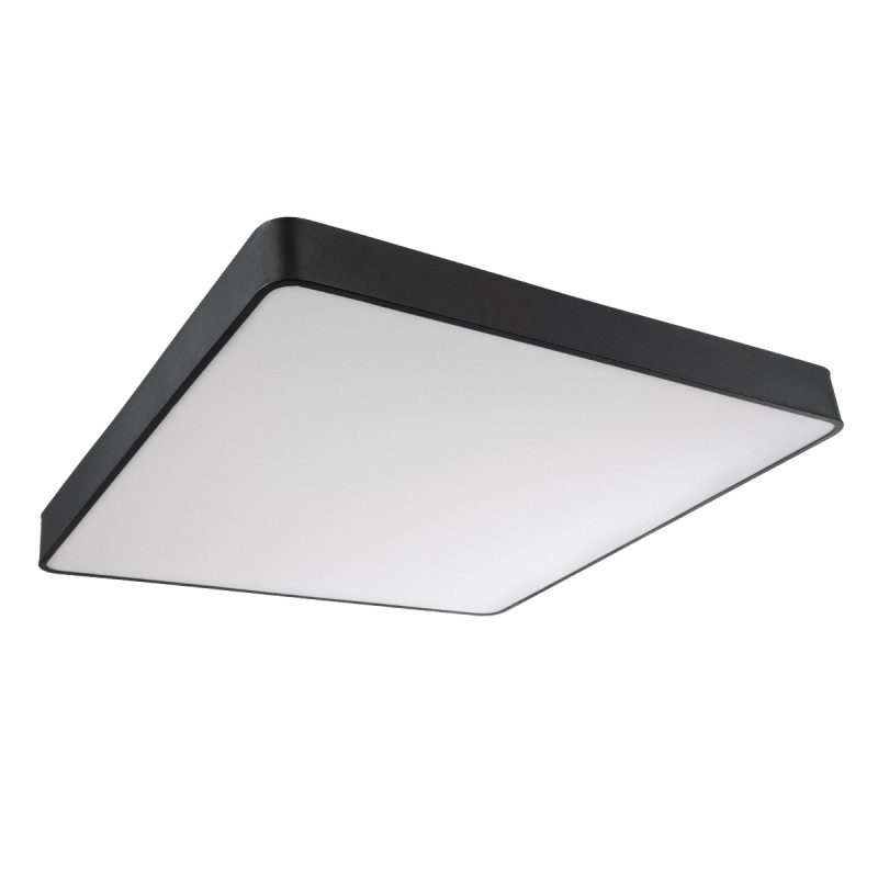GLOBOSTAR® KAMALA 61210-S Μοντέρνο Φωτιστικό Οροφής LED 100W 11020lm 120° AC 220-240V IP20 Ρυθμιζόμενο Λευκό CCT με Χειριστήριο από 2700K έως 6000K Dimmable - Lumileds SMD Chip - Μαύρο Ματ - Μ80 x Π80 x Υ8cm - 3 Χρόνια Εγγύηση