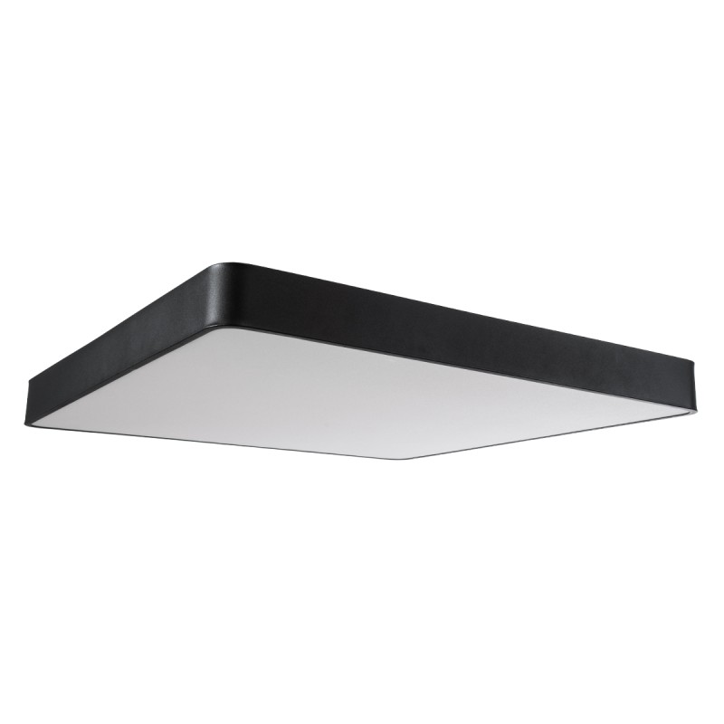 GLOBOSTAR® KAMALA 61210-S Μοντέρνο Φωτιστικό Οροφής LED 100W 11020lm 120° AC 220-240V IP20 Ρυθμιζόμενο Λευκό CCT με Χειριστήριο από 2700K έως 6000K Dimmable - Lumileds SMD Chip - Μαύρο Ματ - Μ80 x Π80 x Υ8cm - 3 Χρόνια Εγγύηση