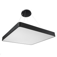 GLOBOSTAR® KAMALA 61210-S Μοντέρνο Φωτιστικό Οροφής LED 100W 11020lm 120° AC 220-240V IP20 Ρυθμιζόμενο Λευκό CCT με Χειριστήριο από 2700K έως 6000K Dimmable - Lumileds SMD Chip - Μαύρο Ματ - Μ80 x Π80 x Υ8cm - 3 Χρόνια Εγγύηση