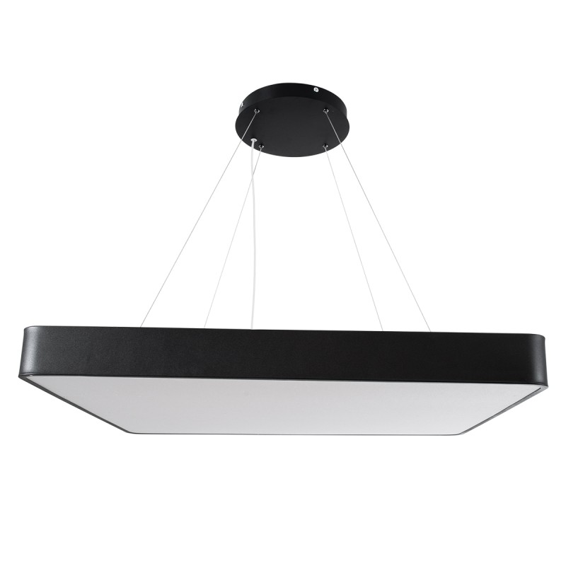 GLOBOSTAR® KAMALA 61210-P Μοντέρνο Κρεμαστό Φωτιστικό Οροφής LED 100W 11020lm 120° AC 220-240V IP20 Ρυθμιζόμενο Λευκό CCT με Χειριστήριο από 2700K έως 6000K Dimmable - Lumileds SMD Chip - Μαύρο Ματ - Μ80 x Π80 x Υ8cm - 3 Χρόνια Εγγύηση
