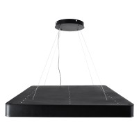 GLOBOSTAR® KAMALA 61210-P Μοντέρνο Κρεμαστό Φωτιστικό Οροφής LED 100W 11020lm 120° AC 220-240V IP20 Ρυθμιζόμενο Λευκό CCT με Χειριστήριο από 2700K έως 6000K Dimmable - Lumileds SMD Chip - Μαύρο Ματ - Μ80 x Π80 x Υ8cm - 3 Χρόνια Εγγύηση