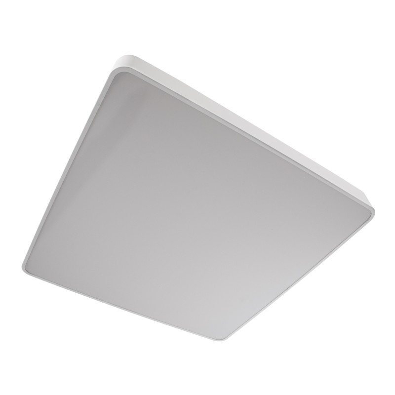 GLOBOSTAR® KAMALA 61211-S Μοντέρνο Φωτιστικό Οροφής LED 100W 11020lm 120° AC 220-240V IP20 Ρυθμιζόμενο Λευκό CCT με Χειριστήριο από 2700K έως 6000K Dimmable - Lumileds SMD Chip - Λευκό Ματ - Μ80 x Π80 x Υ8cm - 3 Χρόνια Εγγύηση