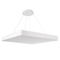 GLOBOSTAR® KAMALA 61211-P Μοντέρνο Κρεμαστό Φωτιστικό Οροφής LED 100W 11020lm 120° AC 220-240V IP20 Ρυθμιζόμενο Λευκό CCT με Χειριστήριο από 2700K έως 6000K Dimmable - Lumileds SMD Chip - Λευκό Ματ - Μ80 x Π80 x Υ8cm - 3 Χρόνια Εγγύηση