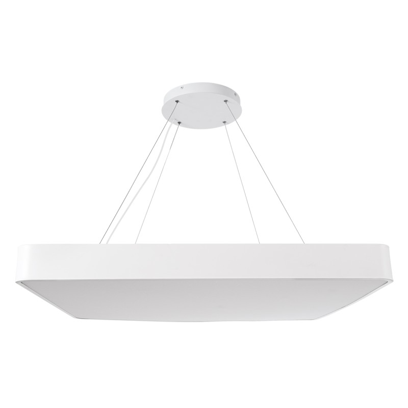 GLOBOSTAR® KAMALA 61211-P Μοντέρνο Κρεμαστό Φωτιστικό Οροφής LED 100W 11020lm 120° AC 220-240V IP20 Ρυθμιζόμενο Λευκό CCT με Χειριστήριο από 2700K έως 6000K Dimmable - Lumileds SMD Chip - Λευκό Ματ - Μ80 x Π80 x Υ8cm - 3 Χρόνια Εγγύηση