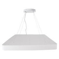 GLOBOSTAR® KAMALA 61211-P Μοντέρνο Κρεμαστό Φωτιστικό Οροφής LED 100W 11020lm 120° AC 220-240V IP20 Ρυθμιζόμενο Λευκό CCT με Χειριστήριο από 2700K έως 6000K Dimmable - Lumileds SMD Chip - Λευκό Ματ - Μ80 x Π80 x Υ8cm - 3 Χρόνια Εγγύηση