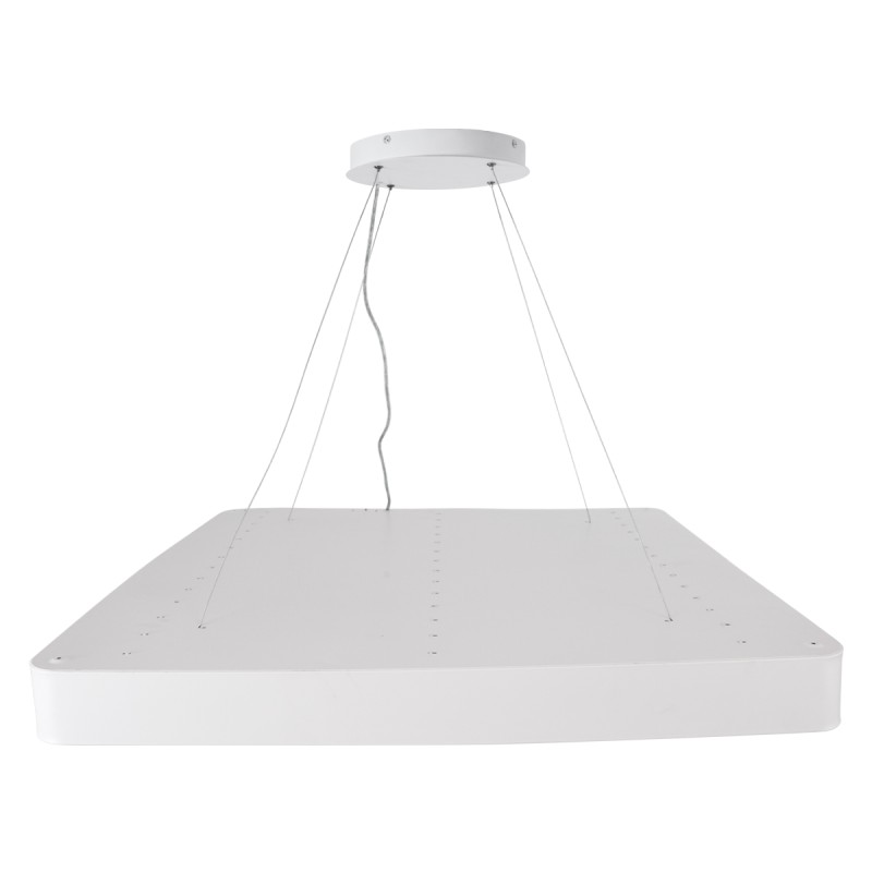 GLOBOSTAR® KAMALA 61211-P Μοντέρνο Κρεμαστό Φωτιστικό Οροφής LED 100W 11020lm 120° AC 220-240V IP20 Ρυθμιζόμενο Λευκό CCT με Χειριστήριο από 2700K έως 6000K Dimmable - Lumileds SMD Chip - Λευκό Ματ - Μ80 x Π80 x Υ8cm - 3 Χρόνια Εγγύηση