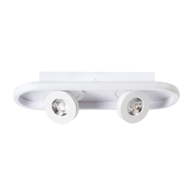 GLOBOSTAR® NESPO 61213 Μοντέρνο Φωτιστικό Οροφής LED 36W 4032lm 360° & 45° AC 220-240V IP20 Ρυθμιζόμενο Λευκό CCT με On/Off 2700K/4500K/6000K - Lumileds SMD Chip - Λευκό Ματ - Μ40 x Π13 x Υ6.5cm - 3 Χρόνια Εγγύηση
