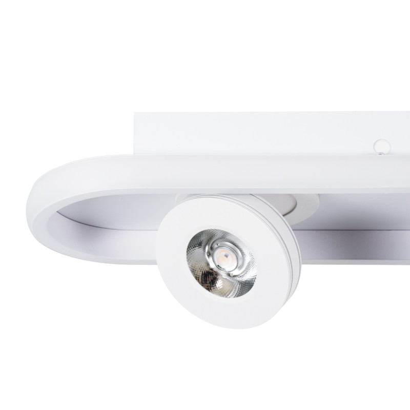 GLOBOSTAR® NESPO 61213 Μοντέρνο Φωτιστικό Οροφής LED 36W 4032lm 360° & 45° AC 220-240V IP20 Ρυθμιζόμενο Λευκό CCT με On/Off 2700K/4500K/6000K - Lumileds SMD Chip - Λευκό Ματ - Μ40 x Π13 x Υ6.5cm - 3 Χρόνια Εγγύηση