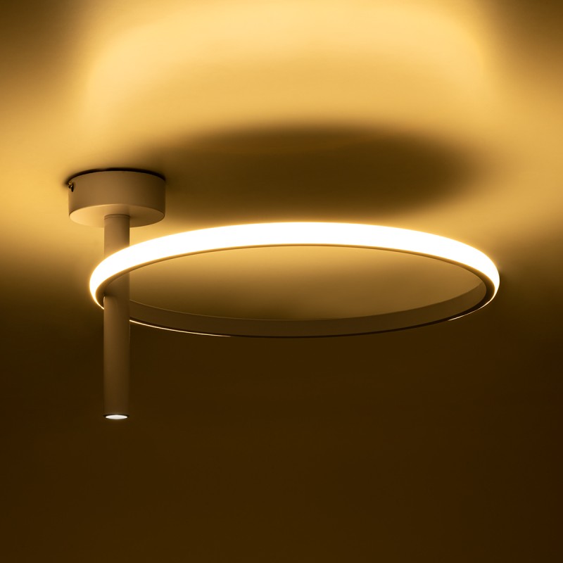 GLOBOSTAR® VERONA 61221 Μοντέρνο Φωτιστικό Οροφής LED 24W 2688lm 360° AC 220-240V IP20 Ρυθμιζόμενο Λευκό CCT με On/Off 2700K/4500K/6000K - Lumileds SMD Chip - Λευκό Ματ - Μ40 x Π40 x Υ23cm - 3 Χρόνια Εγγύηση