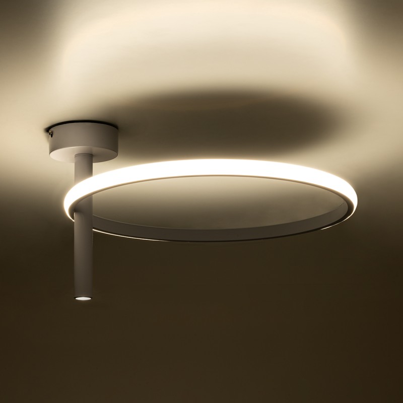 GLOBOSTAR® VERONA 61221 Μοντέρνο Φωτιστικό Οροφής LED 24W 2688lm 360° AC 220-240V IP20 Ρυθμιζόμενο Λευκό CCT με On/Off 2700K/4500K/6000K - Lumileds SMD Chip - Λευκό Ματ - Μ40 x Π40 x Υ23cm - 3 Χρόνια Εγγύηση