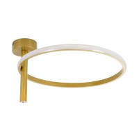GLOBOSTAR® VERONA 61222 Μοντέρνο Φωτιστικό Οροφής LED 24W 2688lm 360° AC 220-240V IP20 Ρυθμιζόμενο Λευκό CCT με On/Off 2700K/4500K/6000K - Lumileds SMD Chip - Χρυσό - Μ40 x Π40 x Υ23cm - 3 Χρόνια Εγγύηση