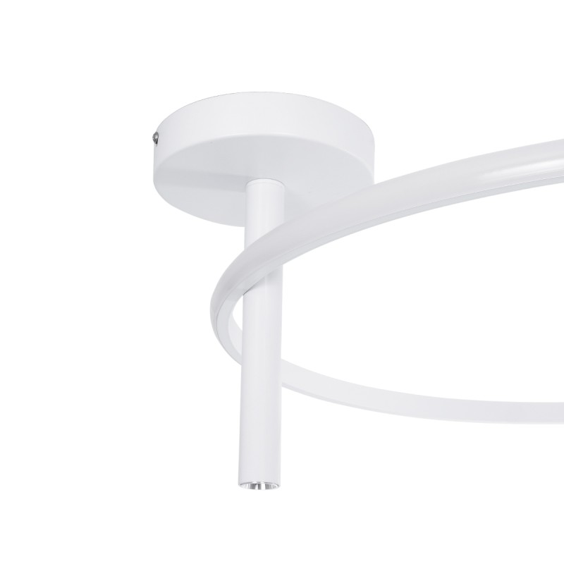 GLOBOSTAR® VERONA 61224 Μοντέρνο Φωτιστικό Οροφής LED 36W 4032lm 360° AC 220-240V IP20 Ρυθμιζόμενο Λευκό CCT με On/Off 2700K/4500K/6000K - Lumileds SMD Chip - Λευκό Ματ - Μ60 x Π60 x Υ23cm - 3 Χρόνια Εγγύηση