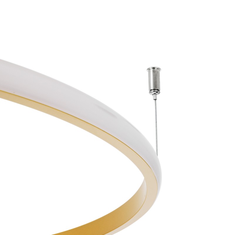 GLOBOSTAR® VERONA 61225 Μοντέρνο Φωτιστικό Οροφής LED 36W 4032lm 360° AC 220-240V IP20 Ρυθμιζόμενο Λευκό CCT με On/Off 2700K/4500K/6000K - Lumileds SMD Chip - Χρυσό Βούρτσας - Μ60 x Π60 x Υ23cm - 3 Χρόνια Εγγύηση