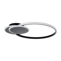 GLOBOSTAR® CIRCUO 61229 Μοντέρνο Φωτιστικό Οροφής LED 75W 8400lm 360° AC 220-240V IP20 Ρυθμιζόμενο Λευκό CCT με Χειριστήριο από 2700K έως 6000K Dimmable - Lumileds SMD Chip - Μαύρο Ματ - Μ53 x Π42.5 x Υ9cm - 3 Χρόνια Εγγύηση