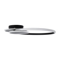 GLOBOSTAR® CIRCUO 61229 Μοντέρνο Φωτιστικό Οροφής LED 75W 8400lm 360° AC 220-240V IP20 Ρυθμιζόμενο Λευκό CCT με Χειριστήριο από 2700K έως 6000K Dimmable - Lumileds SMD Chip - Μαύρο Ματ - Μ53 x Π42.5 x Υ9cm - 3 Χρόνια Εγγύηση