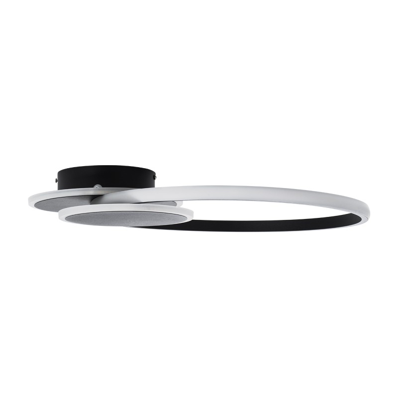 GLOBOSTAR® CIRCUO 61229 Μοντέρνο Φωτιστικό Οροφής LED 75W 8400lm 360° AC 220-240V IP20 Ρυθμιζόμενο Λευκό CCT με Χειριστήριο από 2700K έως 6000K Dimmable - Lumileds SMD Chip - Μαύρο Ματ - Μ53 x Π42.5 x Υ9cm - 3 Χρόνια Εγγύηση