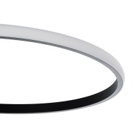 GLOBOSTAR® CIRCUO 61229 Μοντέρνο Φωτιστικό Οροφής LED 75W 8400lm 360° AC 220-240V IP20 Ρυθμιζόμενο Λευκό CCT με Χειριστήριο από 2700K έως 6000K Dimmable - Lumileds SMD Chip - Μαύρο Ματ - Μ53 x Π42.5 x Υ9cm - 3 Χρόνια Εγγύηση