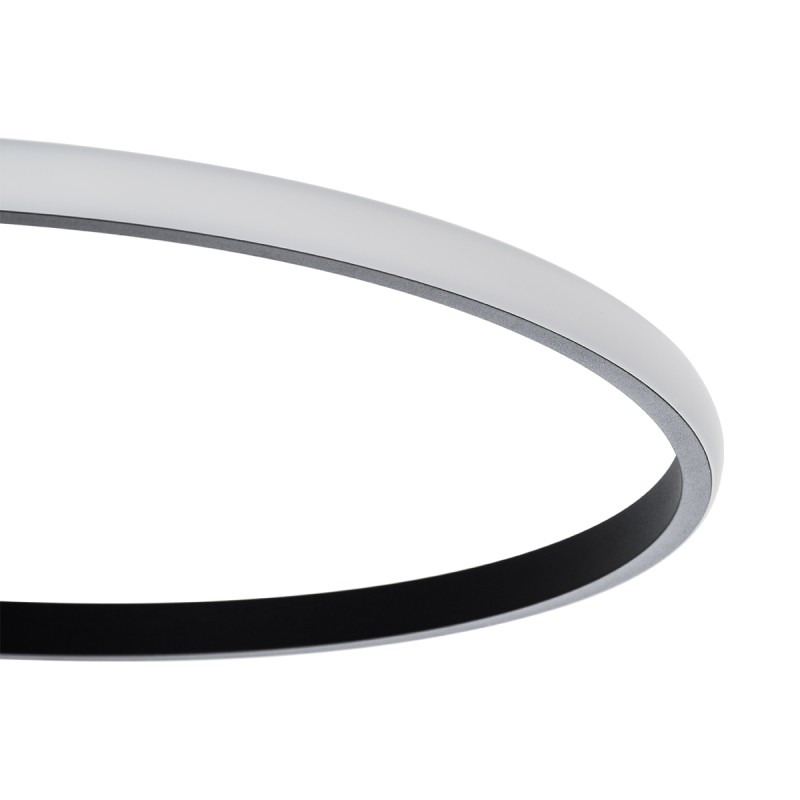 GLOBOSTAR® CIRCUO 61229 Μοντέρνο Φωτιστικό Οροφής LED 75W 8400lm 360° AC 220-240V IP20 Ρυθμιζόμενο Λευκό CCT με Χειριστήριο από 2700K έως 6000K Dimmable - Lumileds SMD Chip - Μαύρο Ματ - Μ53 x Π42.5 x Υ9cm - 3 Χρόνια Εγγύηση