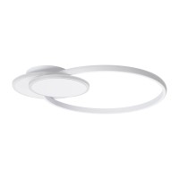 GLOBOSTAR® CIRCUO 61230 Μοντέρνο Φωτιστικό Οροφής LED 75W 8400lm 360° AC 220-240V IP20 Ρυθμιζόμενο Λευκό CCT με Χειριστήριο από 2700K έως 6000K Dimmable - Lumileds SMD Chip - Λευκό Ματ - Μ53 x Π42.5 x Υ9cm - 3 Χρόνια Εγγύηση