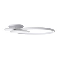 GLOBOSTAR® CIRCUO 61230 Μοντέρνο Φωτιστικό Οροφής LED 75W 8400lm 360° AC 220-240V IP20 Ρυθμιζόμενο Λευκό CCT με Χειριστήριο από 2700K έως 6000K Dimmable - Lumileds SMD Chip - Λευκό Ματ - Μ53 x Π42.5 x Υ9cm - 3 Χρόνια Εγγύηση