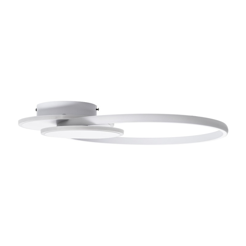 GLOBOSTAR® CIRCUO 61230 Μοντέρνο Φωτιστικό Οροφής LED 75W 8400lm 360° AC 220-240V IP20 Ρυθμιζόμενο Λευκό CCT με Χειριστήριο από 2700K έως 6000K Dimmable - Lumileds SMD Chip - Λευκό Ματ - Μ53 x Π42.5 x Υ9cm - 3 Χρόνια Εγγύηση