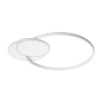 GLOBOSTAR® CIRCUO 61230 Μοντέρνο Φωτιστικό Οροφής LED 75W 8400lm 360° AC 220-240V IP20 Ρυθμιζόμενο Λευκό CCT με Χειριστήριο από 2700K έως 6000K Dimmable - Lumileds SMD Chip - Λευκό Ματ - Μ53 x Π42.5 x Υ9cm - 3 Χρόνια Εγγύηση