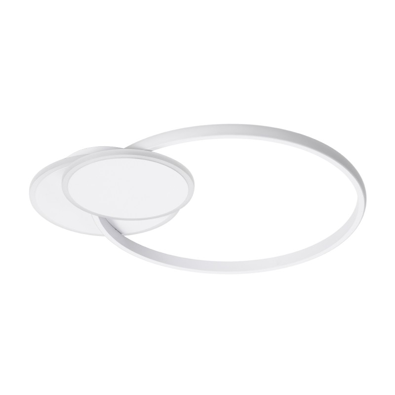 GLOBOSTAR® CIRCUO 61230 Μοντέρνο Φωτιστικό Οροφής LED 75W 8400lm 360° AC 220-240V IP20 Ρυθμιζόμενο Λευκό CCT με Χειριστήριο από 2700K έως 6000K Dimmable - Lumileds SMD Chip - Λευκό Ματ - Μ53 x Π42.5 x Υ9cm - 3 Χρόνια Εγγύηση
