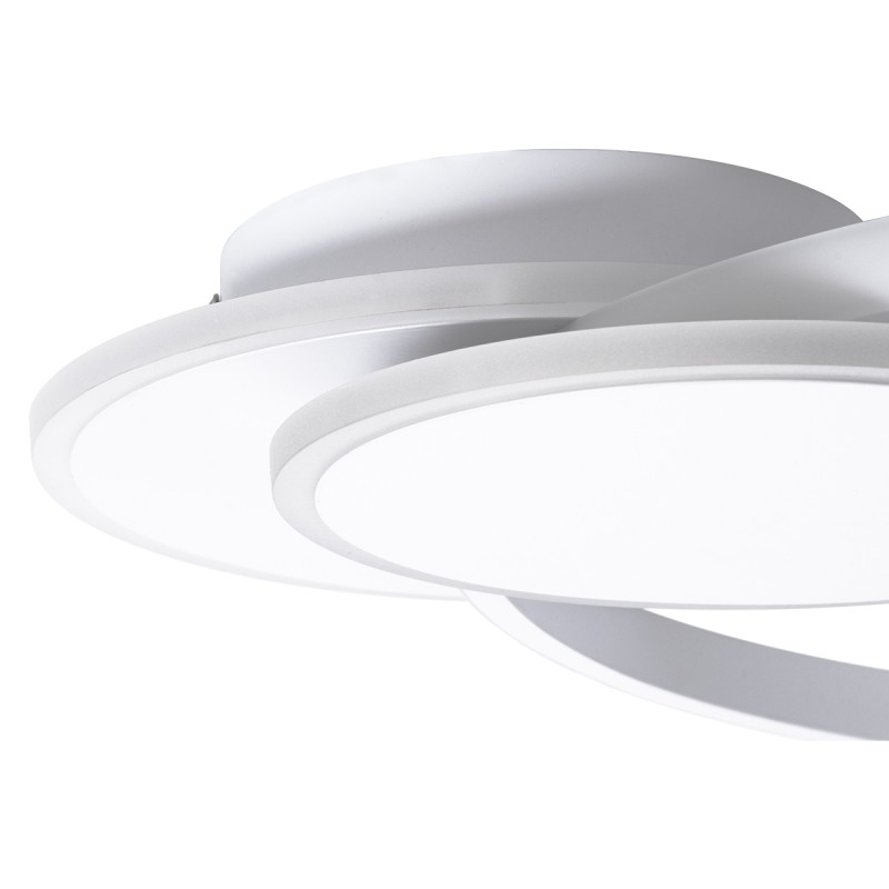 GLOBOSTAR® CIRCUO 61230 Μοντέρνο Φωτιστικό Οροφής LED 75W 8400lm 360° AC 220-240V IP20 Ρυθμιζόμενο Λευκό CCT με Χειριστήριο από 2700K έως 6000K Dimmable - Lumileds SMD Chip - Λευκό Ματ - Μ53 x Π42.5 x Υ9cm - 3 Χρόνια Εγγύηση