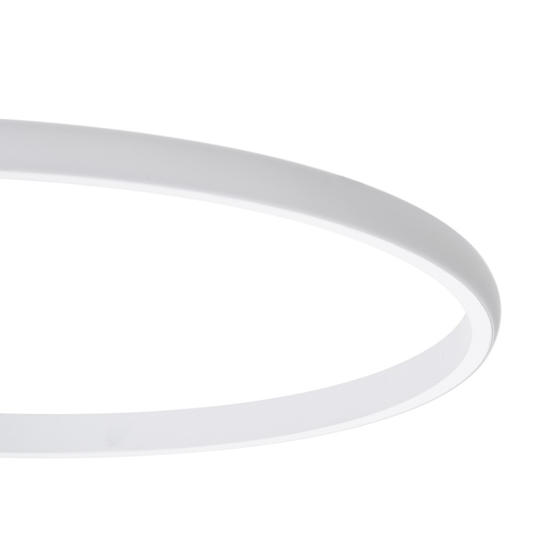 GLOBOSTAR® CIRCUO 61230 Μοντέρνο Φωτιστικό Οροφής LED 75W 8400lm 360° AC 220-240V IP20 Ρυθμιζόμενο Λευκό CCT με Χειριστήριο από 2700K έως 6000K Dimmable - Lumileds SMD Chip - Λευκό Ματ - Μ53 x Π42.5 x Υ9cm - 3 Χρόνια Εγγύηση
