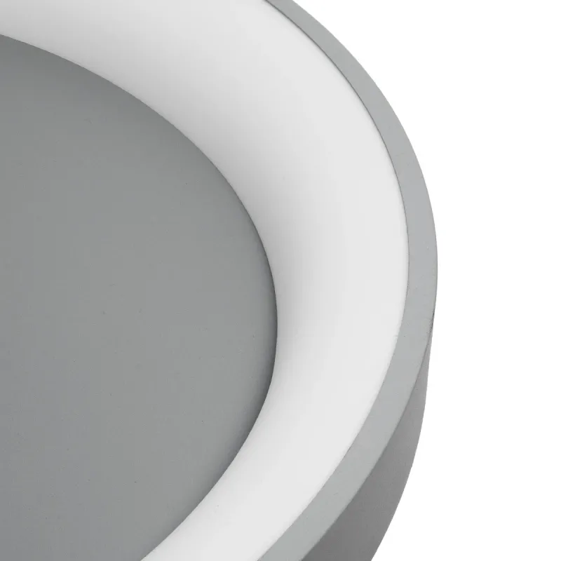 GLOBOSTAR® SALEM 61238 Μοντέρνο Φωτιστικό Οροφής LED 105W 12075lm 120° AC 220-240V IP20 Ρυθμιζόμενο Λευκό CCT με Χειριστήριο από 2700K έως 6000K Dimmable - Lumileds SMD Chip - Γκρι - Μ60 x Π60 x Υ9.5cm - 3 Χρόνια Εγγύηση