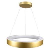 GLOBOSTAR® SALEM 61247 Μοντέρνο Κρεμαστό Φωτιστικό Οροφής LED 105W 12075lm 120° AC 220-240V IP20 Ρυθμιζόμενο Λευκό CCT με Χειριστήριο από 2700K έως 6000K Dimmable - Lumileds SMD Chip - Χρυσό - Μ60 x Π60 x Υ6cm - 3 Χρόνια Εγγύηση