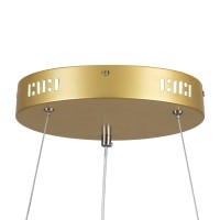 GLOBOSTAR® SALEM 61247 Μοντέρνο Κρεμαστό Φωτιστικό Οροφής LED 105W 12075lm 120° AC 220-240V IP20 Ρυθμιζόμενο Λευκό CCT με Χειριστήριο από 2700K έως 6000K Dimmable - Lumileds SMD Chip - Χρυσό - Μ60 x Π60 x Υ6cm - 3 Χρόνια Εγγύηση