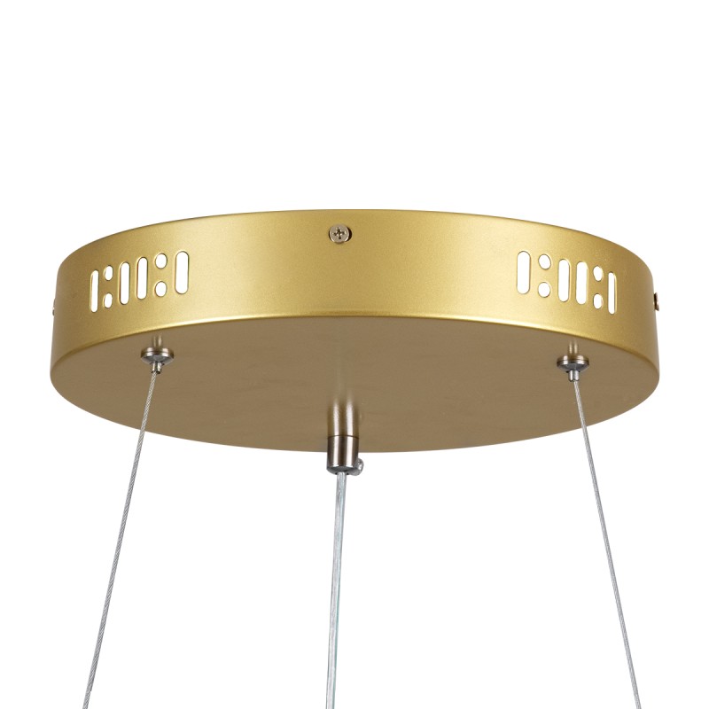 GLOBOSTAR® SALEM 61247 Μοντέρνο Κρεμαστό Φωτιστικό Οροφής LED 105W 12075lm 120° AC 220-240V IP20 Ρυθμιζόμενο Λευκό CCT με Χειριστήριο από 2700K έως 6000K Dimmable - Lumileds SMD Chip - Χρυσό - Μ60 x Π60 x Υ6cm - 3 Χρόνια Εγγύηση