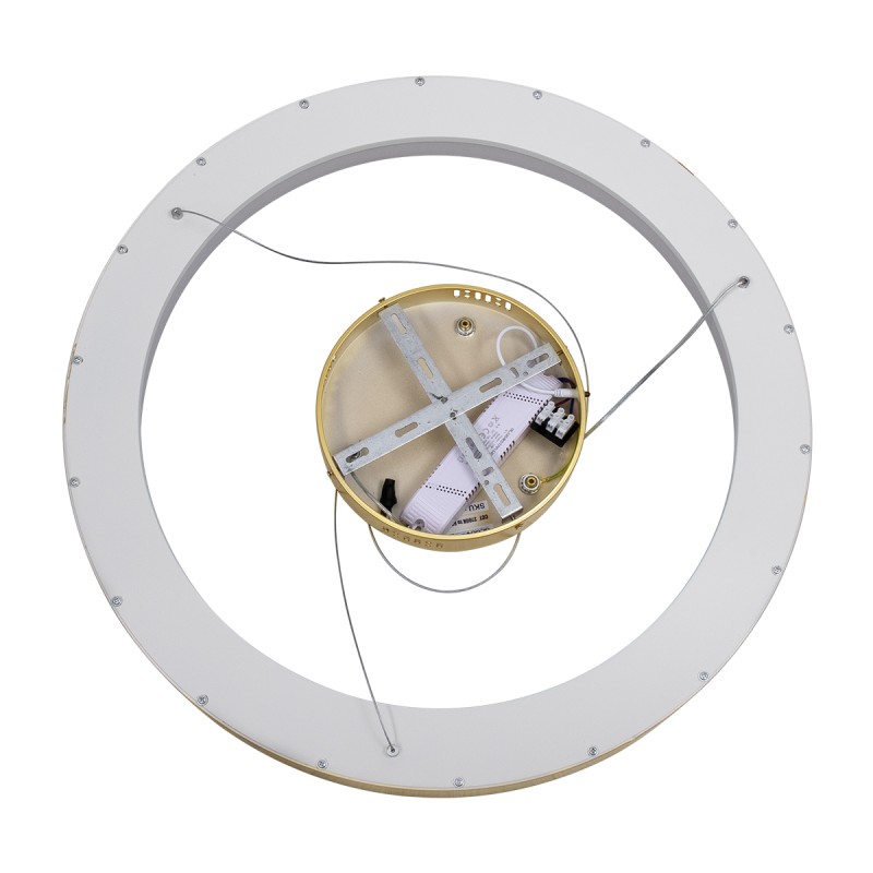 GLOBOSTAR® SALEM 61247 Μοντέρνο Κρεμαστό Φωτιστικό Οροφής LED 105W 12075lm 120° AC 220-240V IP20 Ρυθμιζόμενο Λευκό CCT με Χειριστήριο από 2700K έως 6000K Dimmable - Lumileds SMD Chip - Χρυσό - Μ60 x Π60 x Υ6cm - 3 Χρόνια Εγγύηση