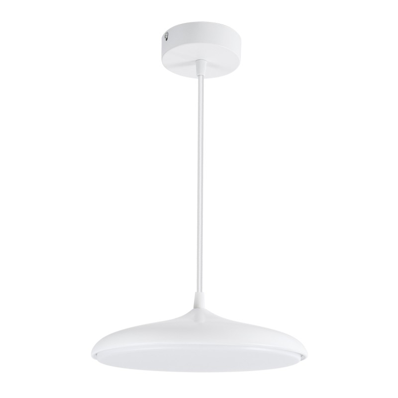 GLOBOSTAR® BARON 61252 Μοντέρνο Κρεμαστό Φωτιστικό Οροφής LED 12W 1440lm 120° AC 220-240V IP20 Ρυθμιζόμενο Λευκό CCT με On/Off 2700K/4500K/6000K - Lumileds SMD Chip - Λευκό Ματ - Μ25 x Π25 x Υ8cm - 3 Χρόνια Εγγύηση